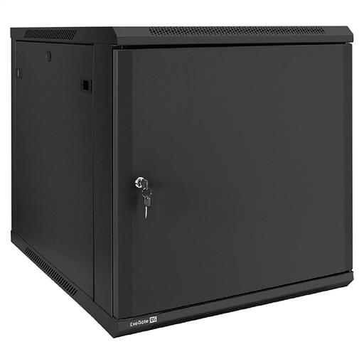 Exegate EX298622RUS Шкаф телекоммуникационный 19" настенный 12U ExeGate EC-WM-12U.600.M.BLACK (19”, 12U, 600x600x635mm (ШхГхВ), передняя дверь металл, съемные боковые панели, пыле- и влагозащита IP23, фото 1