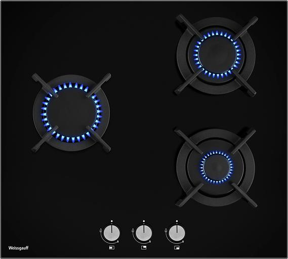 Газовая варочная поверхность Weissgauff HG 631 BGV черный фото 1
