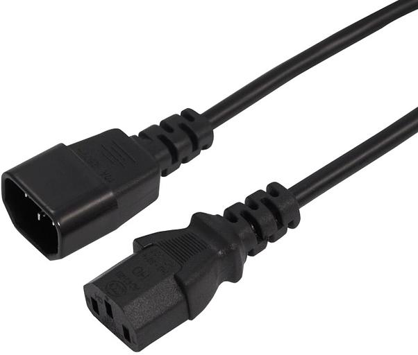 Шнур сетевой IEC 320 C13 – IEC 320 C14 3x0,75мм², длина 0,6м REXANT фото 1