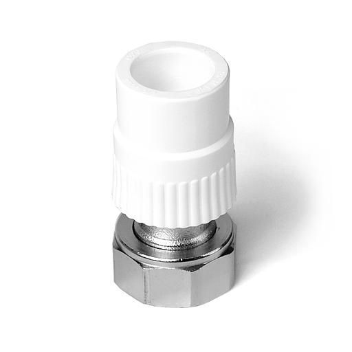 Евроконус (Муфта с накидной гайкой) полипропиленовый Белый 20x3/4 фото 5