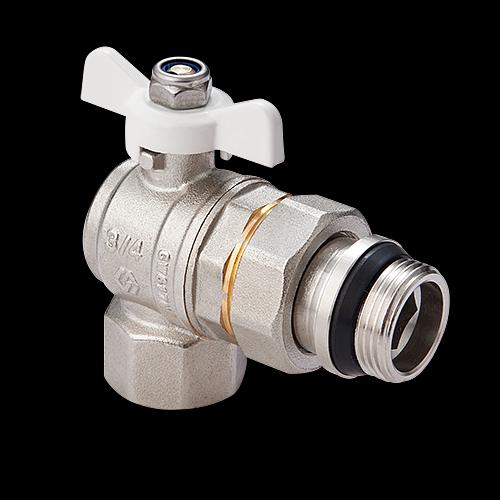 Кран шаровой угловой со сгоном 3/4' ВН ручка бабочка фото 1