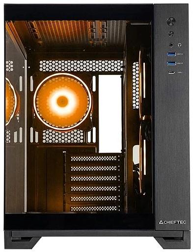 Корпус Chieftec Visio черный без БП ATX 2x80mm 4x120mm 2x140mm 1xUSB2.0 2xUSB3.0 audio bott PSU фото 2