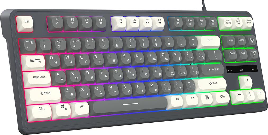 Клавиатура Оклик 711G серый/белый USB for gamer LED (1790385) фото 8
