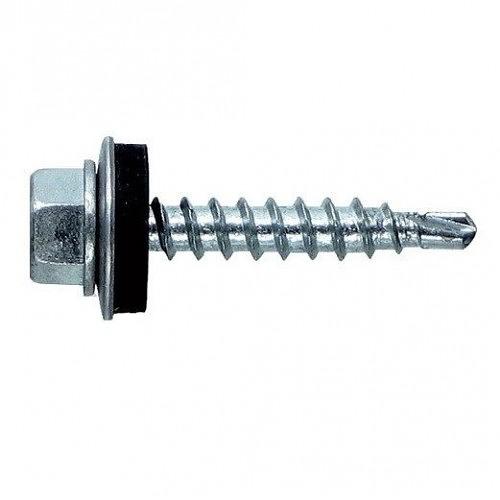 Саморез кровельный 4.8х35 сверлоконечный шайба EPDM покрытие цинк фото 1