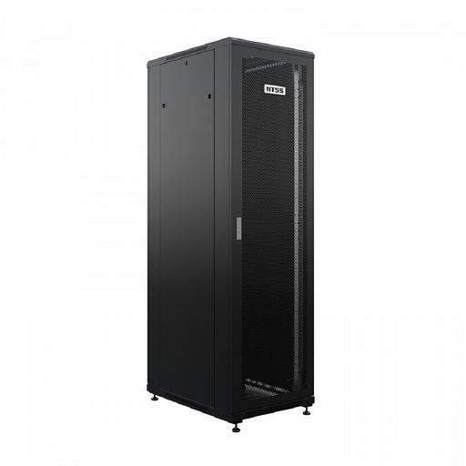 NTSS Шкаф напольный универсальный серверный NTSS R 18U 600х800мм, 4 профиля 19, двери перфорированная и сплошная металл, боковые стенки съемные, регулируемые опоры, разобранный, черный RAL 9005 NTSS-R фото 1