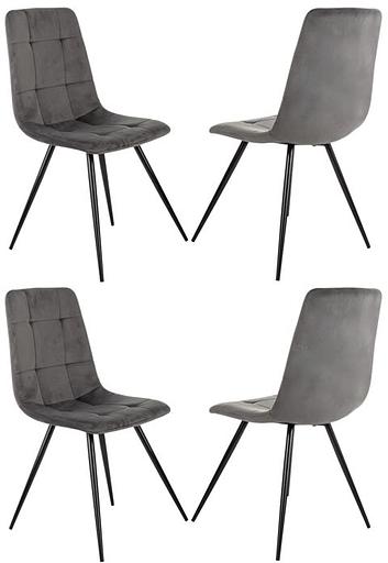 Стул для дома Бюрократ CH-K1_4 комплект 4шт т.серый Holland 18 металл черный на ножках (CH-K1_1/HL18_4) фото 1