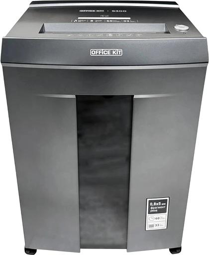 Шредер Office Kit S300 0,8x5 черный (секр.P-7) фрагменты 8лист. 33лтр. пл.карты CD фото 2