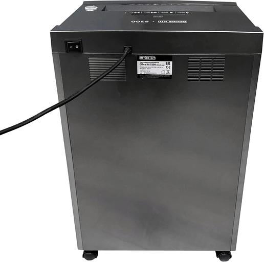 Шредер Office Kit S300 0,8x5 черный (секр.P-7) фрагменты 8лист. 33лтр. пл.карты CD фото 7