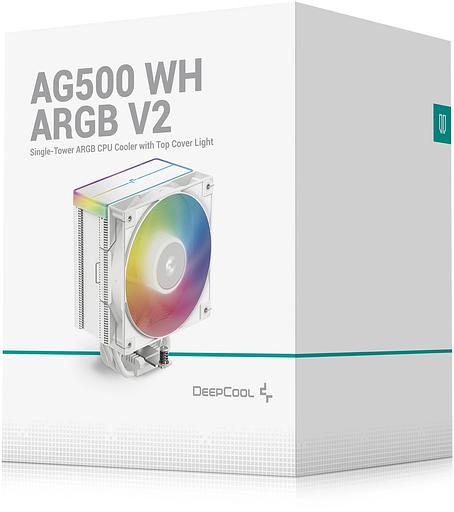 Вентилятор для процессора Deepсool AG500 ARGB V2 WH (Soc 1700/115X/1200/1851/AM5/AM4, 120mm, 1950rpm, 29.4 дБ, 240W, 3-pin, Al+Cu) (R-AG500-WHAMMN- фото 10