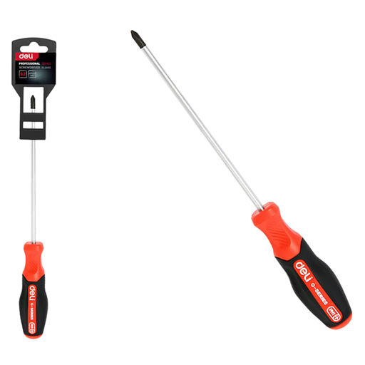 Крестовая DL3455 PH0x150мм сталь S2, матовый стержень, двухкомпонентная прорезиненная рукоять фото 1