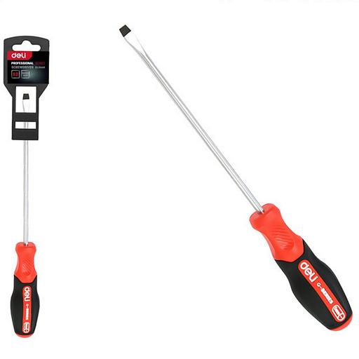 Шлицевая DL3445 SL5x150мм сталь S2, матовый стержень, двухкомпонентная прорезиненная рукоять фото 1