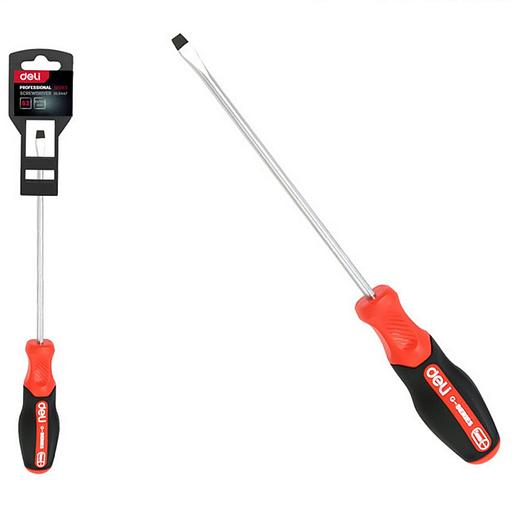 Шлицевая DL3447 SL6x100мм сталь S2, матовый стержень, двухкомпонентная прорезиненная рукоять фото 1