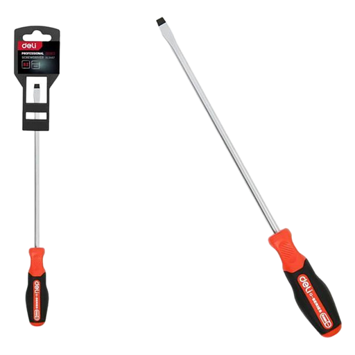 Шлицевая DL3452 SL8x250мм сталь S2, матовый стержень, двухкомпонентная прорезиненная рукоять фото 1