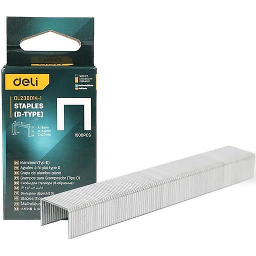 Набор скоб для степлера 1000 шт (Тип D) Deli DL238014-1 (8 х 11,3 х 0,7мм) фото 1