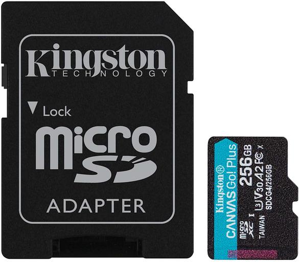 Флеш карта microSDXC 256GB Kingston SDCG4/256GB Canvas Go! Plus A2 + adapter фото 1