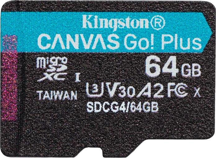 Флеш карта microSDXC 64GB Kingston SDCG4/64GBSP Canvas Go! Plus V30 A2 w/o adapter фото 1