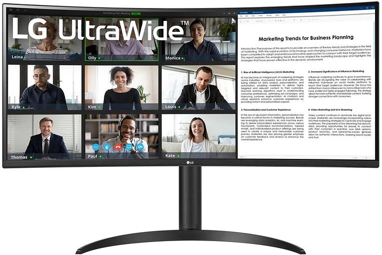 Монитор LG 34" UltraWide 34WR55QK-B черный VA LED 5ms 21:9 HDMI матовая HAS 300cd 178гр/178гр 3440x1440 100Hz DP Ultra WQHD USB 6.9кг фото 1