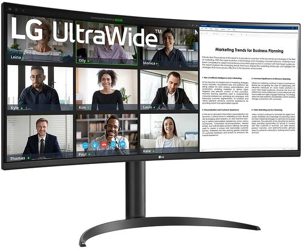Монитор LG 34" UltraWide 34WR55QK-B черный VA LED 5ms 21:9 HDMI матовая HAS 300cd 178гр/178гр 3440x1440 100Hz DP Ultra WQHD USB 6.9кг фото 2