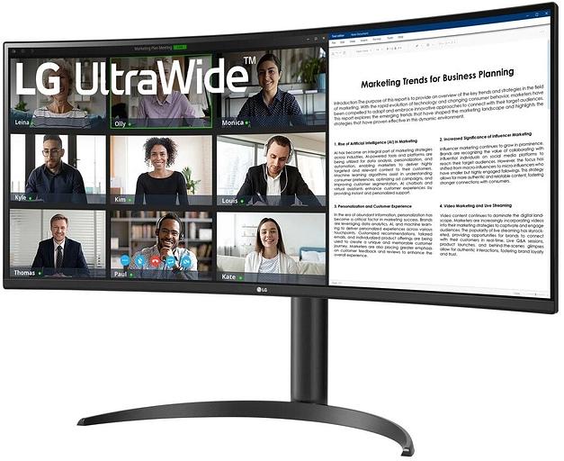 Монитор LG 34" UltraWide 34WR55QK-B черный VA LED 5ms 21:9 HDMI матовая HAS 300cd 178гр/178гр 3440x1440 100Hz DP Ultra WQHD USB 6.9кг фото 3