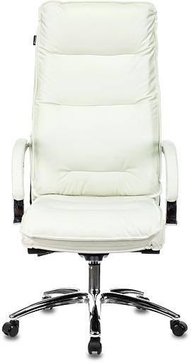 Кресло руководителя Бюрократ T-9927SL слоновая кость кожа крестов. хром фото 2