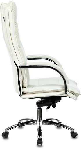 Кресло руководителя Бюрократ T-9927SL слоновая кость кожа крестов. хром фото 3