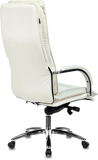 Кресло руководителя Бюрократ T-9927SL слоновая кость кожа крестов. хром фото 4
