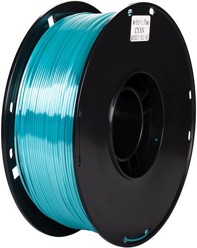 Пластик для принтера 3D Cactus CS-3D-PLA-1KG-S-CYAN PLA SILK d1.75мм 1кг L326м 1цв. фото 1