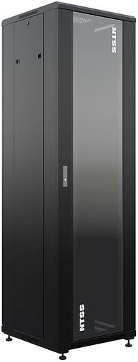 Шкаф коммутационный NTSS Премиум (NTSS-R42U6060GS-1BL) напольный 42U 600x600мм пер.дв.стекл металл 900кг черный 510мм 86кг 1987мм 20 металл фото 2
