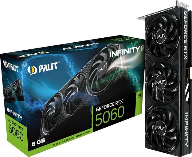 Видеокарта Palit PCI-E nVidia GeForce RTX5060 8G INFINITY 3 (8Gb/GDDR7/128bit/HDMI, DP) RTL (NE75060019P1-GB2063S) фото 10