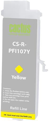 Картридж перезаправляемый струйный Cactus CS-R-PFI107Y желтый для Canon imageProGRAF iPF670/680/685/770/780/785 фото 2