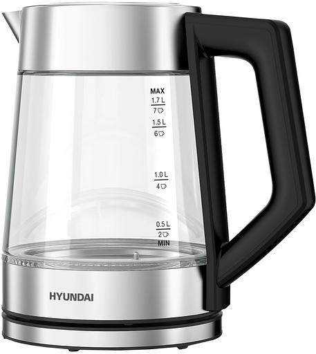 Чайник электрический Hyundai HYK-G4402 1.7л. 2200Вт черный/серебристый корпус: стекло фото 4