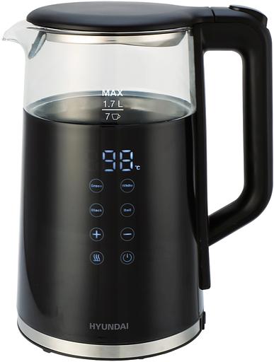 Чайник электрический Hyundai HYK-G5403 1.7л. 2200Вт черный корпус: стекло фото 1