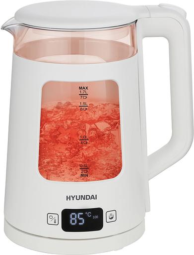 Чайник электрический Hyundai HYK-G9407 1.7л. 2200Вт белый корпус: стекло фото 3