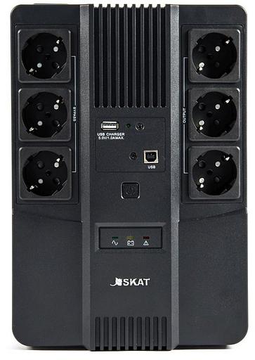 Источник бесперебойного питания Бастион Skat-UPS 600 AI 360Вт 600ВА черный фото 2