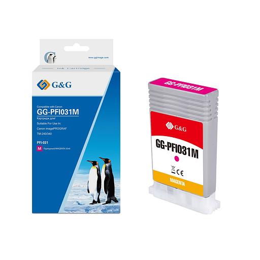 Картридж струйный G&G, аналог Canon PFI031M (6265C001) пурпурный 55ml фото 1