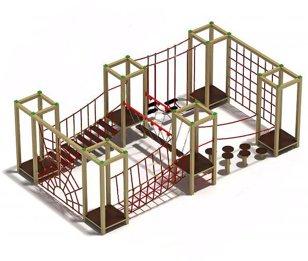 Снаряды спортивные уличные - Веревочный парк ВП-03 фото 1