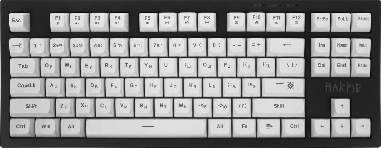 Клавиатура DEFENDER (45401) Harpie GK-401 RU,чер/бел,87кн+FN,радуж,1.5м фото 6