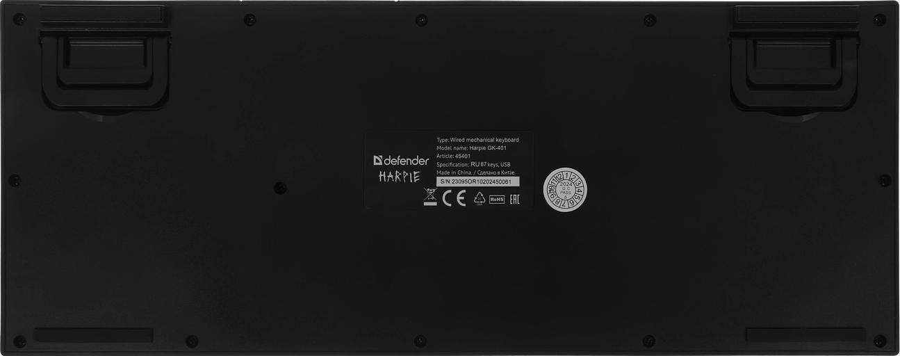 Клавиатура DEFENDER (45401) Harpie GK-401 RU,чер/бел,87кн+FN,радуж,1.5м фото 7