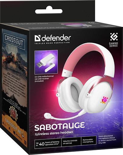 Гарнитура игровая DEFENDER (64485) Sabotauge BT/2.4G, белый фото 7