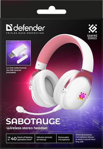 Гарнитура игровая DEFENDER (64485) Sabotauge BT/2.4G, белый фото 8
