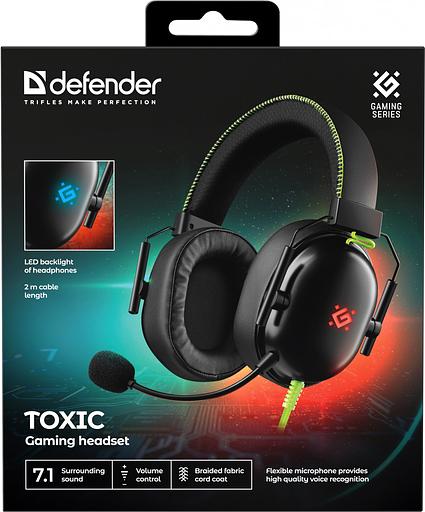 Гарнитура игровая DEFENDER (64552) Toxic черный, 7.1, LED, провод 2 м фото 9
