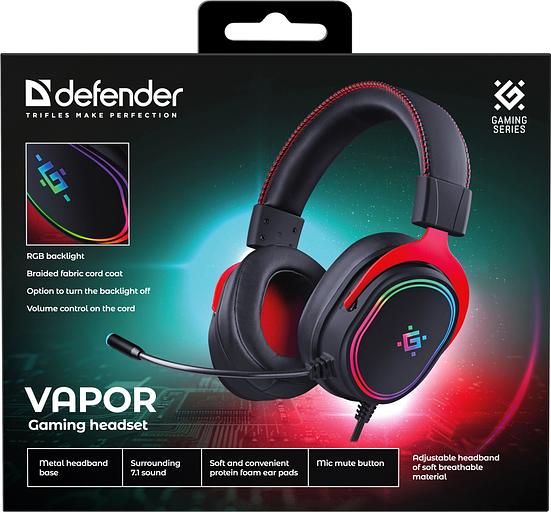 Гарнитура игровая DEFENDER (64584) Vapor черный, 7.1, RGB, провод 2.2 м фото 9