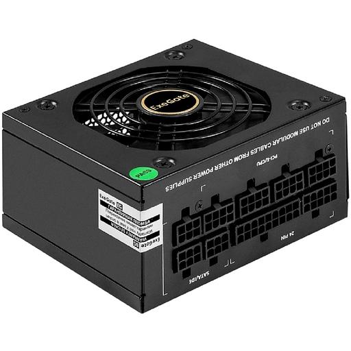 Блок питания 650W ExeGate M650 GOLD (SFX, APFC, КПД 90% (80 PLUS GOLD), 9cm fan, 24pin, (4+4)pin, 2xPCI-E, 6xSATA, 3xIDE, 1xFDD, Full Cable Management, black, ATX adapter, Retail box) фото 1