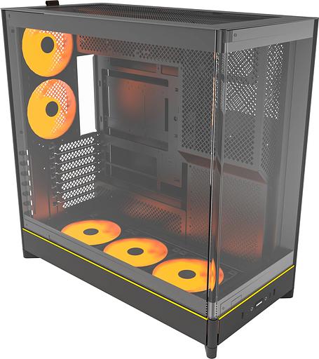 Корпус Montech HS02 PRO черный без БП ATX 4x140mm 2xUSB3.0 audio bott PSU фото 1