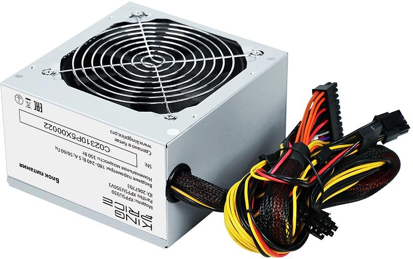 Блок питания KingPrice ATX 350W KPPSU350 (20+4pin) 120mm fan 2xSATA фото 1