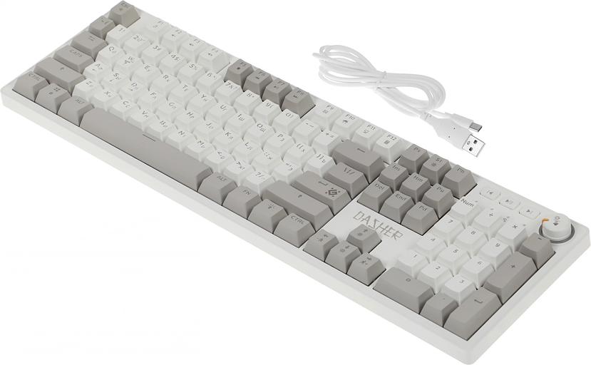 Клавиатура механическая DEFENDER (45472) Dasher GK-472 RU,белый/серебро фото 3