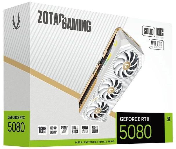 Видеокарта Zotac PCI-E 4.0 RTX 5080 SOLID OC WHITE ED NVIDIA GeForce RTX 5080 16Gb 256bit GDDR7 2640/30000 HDMIx1 DPx3 HDCP Ret фото 6