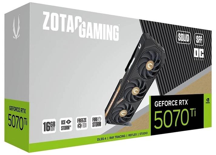 Видеокарта Zotac PCI-E 4.0 RTX 5070 Ti SOLID SFF OC NVIDIA GeForce RTX 5070TI 16Gb 256bit GDDR7 2482/28000 HDMIx1 DPx3 HDCP Ret фото 6