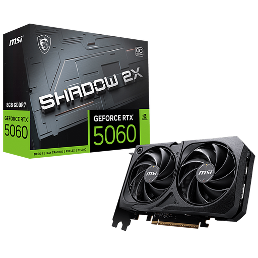 Видеокарта MSI PCI-E 5.0 RTX 5060 8G SHADOW 2X OC NVIDIA GeForce RTX 5060 8Gb 128bit GDDR7 2482/28000 HDMIx1 DPx3 HDCP Ret фото 1