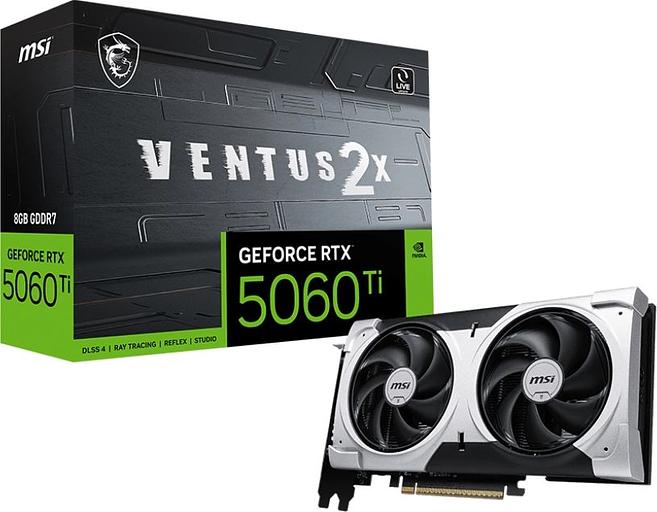 Видеокарта MSI PCI-E 5.0 RTX 5060 Ti 8G VENTUS 2X PLUS NVIDIA GeForce RTX 5060TI 8Gb 128bit GDDR7 2617/28000 HDMIx1 DPx3 HDCP Ret фото 5